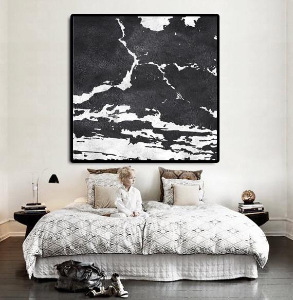 Minimal Black and White Painting #MN4A - Click Image to Close